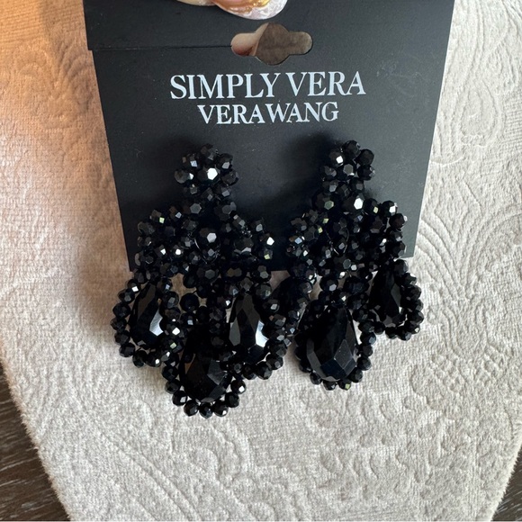 Simply Vera Vera Wang Sparkling Black Earrings - Picture 1 of 3